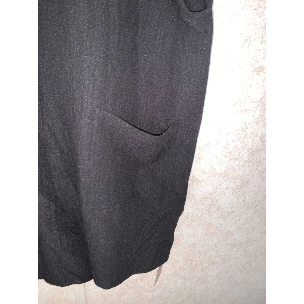 NWT Emery Rose Black Textured Overall Romper Sleeveless Front Pockets Size Large